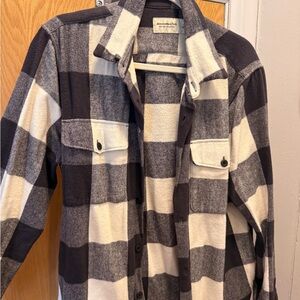 Abercrombie & Fitch Monochrome Plaid Shirt Jacket